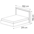 Elite Double bedstead with wooden headboard - silver birch