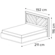 Elite Double bedstead with upholstered headboard - silver birch