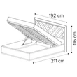 Elite Double bedstead with bedding container, with upholstered headboard - silver birch