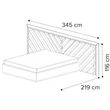 Elite Double bedstead with upholstered headboard - silver birch