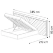 Elite Double bedstead with bedding container, with upholstered headboard - silver birch