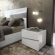 Alba Marmo Carrara franciaágy keret ágyneműtartóval, LED világítással
