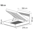 Alba Marmo Carrara Double bedstead with bedding container, with LED-light