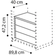 Interior 3-drawers element for cabinet