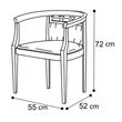 Nostalgia Easy chair with satellite 22 fabric - walnut
