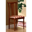 Nostalgia Day Chair with riga giglio rosso fabric - walnut