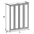 Giotto 4-doors cabinet - antique white, height: 220 cm