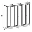 Giotto 6-doors cabinet - antique white, height: 220 cm