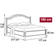 Nostalgia Double bedstead with bedding container, with curved side, with curved, sophisticated headboard, with short footboard - walnut