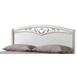 Giotto Double bedstead with curved side, with metal-insert decorative frame with curved headboard, with short footboard - antique white