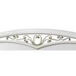 Giotto Double bedstead with curved side, with metal-insert decorative frame with curved headboard, with short footboard - antique white