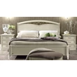 Giotto Double bedstead with curved side, with metal-insert decorative frame with curved headboard, with short footboard - antique white