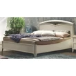 Giotto Double bedstead with curved side, with metal-insert decorative frame with curved headboard, with short footboard - antique white