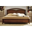 Giotto Double bedstead with curved side, with metal-insert decorative frame with curved headboard, with short footboard - walnut