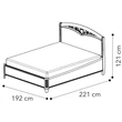 Giotto Double bedstead with curved side, with metal-insert decorative frame with curved headboard, with short footboard - antique white