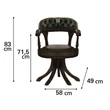 Nostalgia Day Swivel chair with faux leather, verde esportato - walnut