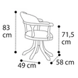 Treviso Day Swivel chair with faux leather, without wheels, Frassino/Montreal - white ash