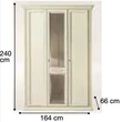 Siena 3-doors cabinet, with 1 mirrored door