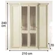 Siena 4-doors cabinet, with 2 mirrored doors