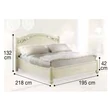 Siena Double bedstead with bedding container - 180x200 cm, with metal decorative insert, with short footboard