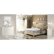 Siena Double bedstead with metal decorative insert and capitonné padding, with short footboard