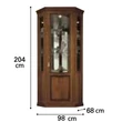 Nostalgia Day Corner display cabinet with 1 spotlight - walnut