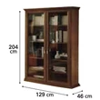 Nostalgia Day 2-doors bookcase, fa hátlappal - walnut