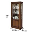 Nostalgia Day 1-door display cabinet opening to the right with 1 spotlight - walnut