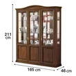 Nostalgia Day 3-doors display cabinet with 3 spotlights - walnut