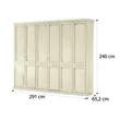 Torriani 6-doors cabinet - ivory