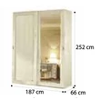 Torriani PIANA 2-sliding doors cabinet, with 1 mirrored door - walnut