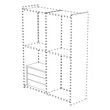 Torriani Interior 3-drawers block for 2-doors cabinet - walnut