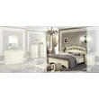 Torriani BOTTICELLI Double bedstead with curved wooden headboard - ivory