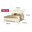 Torriani BOTTICELLI Double bedstead with curved wooden headboard - walnut