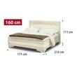 Torriani TIZIANO Double bedstead - ivory