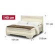 Torriani TIZIANO Double bedstead - ivory