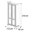 Treviso Day 2-doors display cabinet with glass shelves - white ash