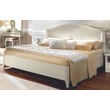 Nostalgia Double bedstead with curved, sophisticated headboard, with short footboard - antique white
