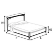 Treviso Double bedstead with metal-insert decorative frame with curved headboard, with short footboard - cherry