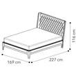 Giotto Double bedstead - walnut