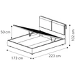 Giotto VENUS Upholstered double bedstead with bedding container