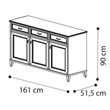 Giotto Day 3-doors buffet chest of drawers - antique white