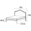 Verdi Double bedstead with upholstered headboard