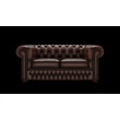 Chesterfield 2-személyes kanapé standard bőrrel - Antique Brown színben