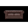 Chesterfield 2-személyes kanapé premium B bőrrel - Old English Dark Brown színben