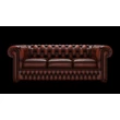 Chesterfield 3-személyes kanapé standard bőrrel - Antique Chestnut színben