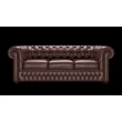 Chesterfield 3-személyes ággyá alakítható kanapé premium B bőrrel - Old English Dark Brown színben