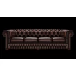 Chesterfield 4-személyes kanapé standard bőrrel - Antique Brown színben