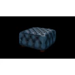 Cromwell Pouffe puff standard bőrrel - Antique Blue színben