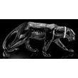 White panther ceramic sculpture with real Swarovski crystal necklace